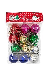 Набор новогодних шаров 3 см (12 шт) SF-1691, микс №14