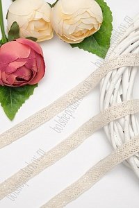 Кружево хлопковое 1,7 см*400 ярд (SF-2890) бежевый