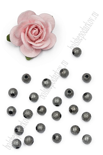 Бусины 4 мм (20 шт) SF-7701, темное серебро