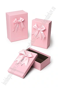 Коробки прямоугольные с бантом 3 в 1, 23*16*10 см, (SF-8227), розовый №2