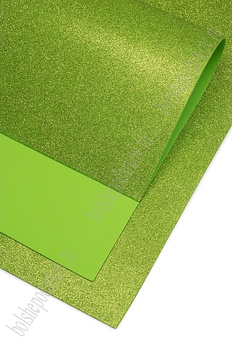 Фоамиран глиттерный 2 мм, 40*60 см Premium (10 листов) SF-3010, фисташковый №012