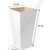 Коробка переноска для цветов Long M (без дна) 15*25*47 см, белый-крафт