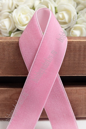 Лента бархатная 2,5 см*20 ярд (SF-2322) розовый №36