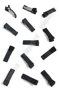 Зажим 3,5 см с репсовой лентой (30 шт) SF-5684, черный №39