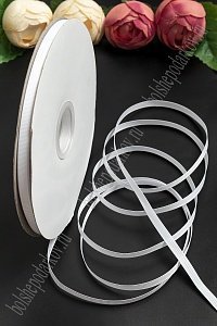 Лента репсовая 0,6 см*100 ярд &quot;1 сорт&quot; (SF-6022) белый №01