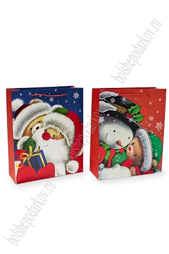 Пакет &amp;quot;Новогодний&amp;quot; 26*32*10 см (12 шт) SF-7569, микс №30