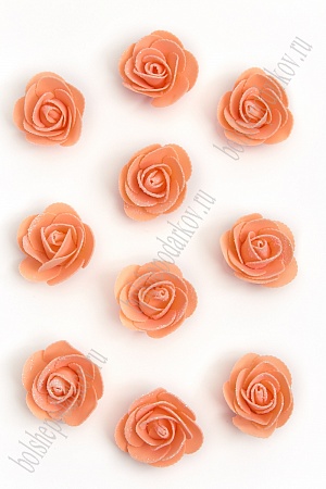 Головки цветов &quot;Роза&quot; с блестками 5,5 см (50 шт) SF-3002, оранжевый
