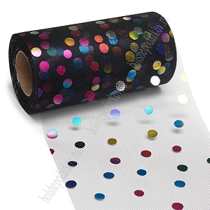 Фатин &quot;Разноцветный горох&quot; 15 см*25 ярд (SF-2951) черный