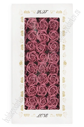 Мыльные цветы &amp;quot;Роза&amp;quot; 6*6,5 см (50 шт) SF-7800, красный №1