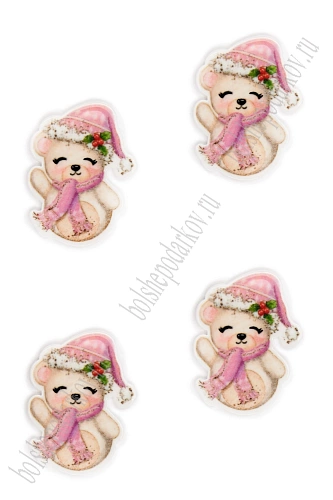 Кабошон-вырубка &amp;quot;Мишка&amp;quot; 2,7*3,5 см (10 шт) SF-6034