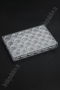 Пластиковые баночки в коробочке 18,6*12,6*2,1 см (24 баночки) SF-3360