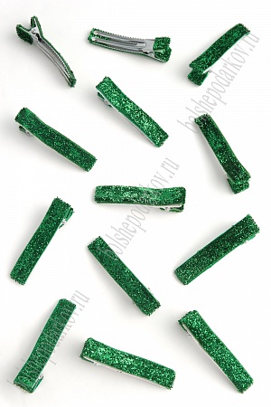 Зажим 5 см, с лентой люрекс (20 шт) SF-5000, зеленый №06