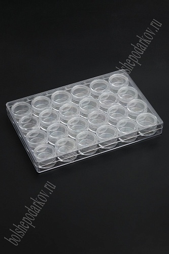Пластиковые баночки в коробочке 18,6*12,6*2,1 см (24 баночки) SF-3360