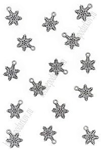 Подвеска металл 1,5 см &quot;Снежинка&quot; (15 шт) SF-7745, серебро