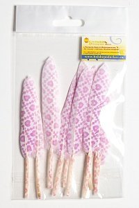 Перья декоративные 15*2,2 см (10 шт) &quot;Сердечки&quot; розовые