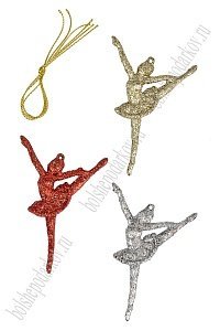 Новогодние украшения с блестками &quot;Балерина&quot; 5,5*8 см (3 шт) SF-3510
