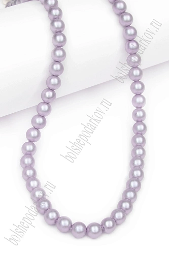 Бусины круглые на леске 6 мм (SF-8074) жемчуг фиолетовый