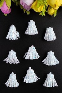 Кисточки с пайетками 2,5 см (10 шт) SF-2273, белый №1