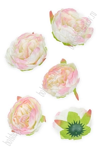 Головки цветов &quot;Пион&quot; 9 см (5 шт) SF-7874, белый/розовый