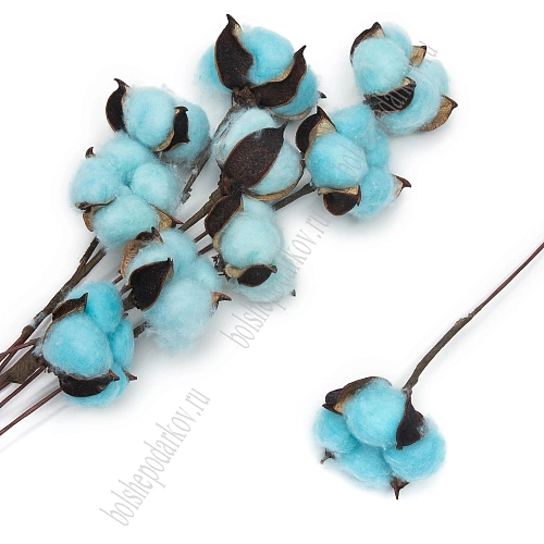 Веточки 30 см; 10 шт &amp;quot;Хлопок&amp;quot; (SF-1910) голубой