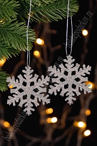 Новогодние украшения "Снежинка" 10 см (2 шт) SF-1692, №4 Новогодние украшения "Снежинка" 10 см (2 шт) SF-1692, №4