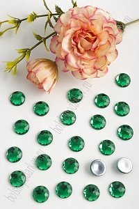 Стразы граненые 12 мм, круглые (1000 шт) SF-1592, зеленый №9