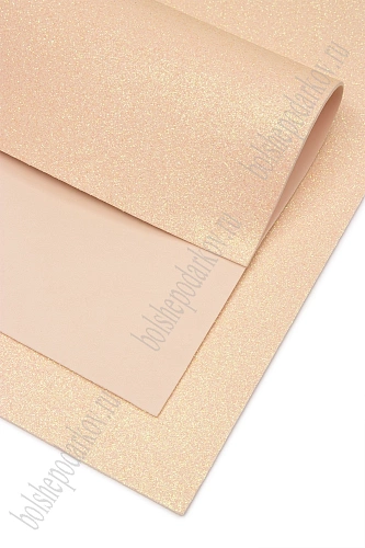 Фоамиран глиттерный А4, перламутровый 2 мм Premium (10 листов) SF-1956, персиковый №3033