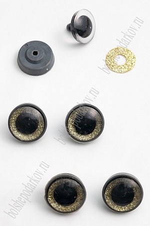 Фурнитура &quot;Глазки для игрушек&quot; 22 мм, с заглушками (10 шт) SF-6096, золото №4