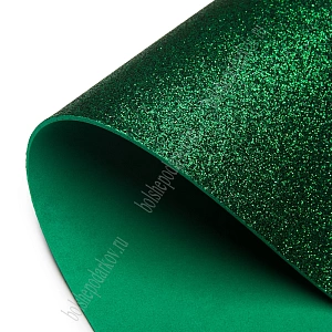 Фоамиран глиттерный 2 мм, 40*60 см Premium (10 листов) SF-3010, зеленый №2027