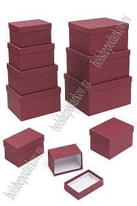 Коробки прямоугольные 10 в 1, 31*26*17 см (SF-7184) бордовый УЦЕНКА