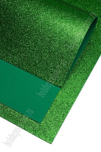 Фоамиран глиттерный 2 мм, 40*60 см Premium (10 листов) SF-3010, зеленый №2030