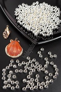 Бусинки 6 мм*50 гр (SF-2512) серебро