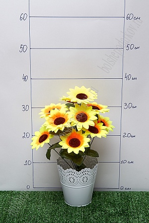 Букет цветов &quot;Подсолнухи&quot; 37 см (2 шт) SF-5139, желтый