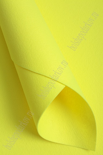Фетр жесткий 1,2 мм, Корея Solitone 40*55 см (5 шт) ярко-желтый №807