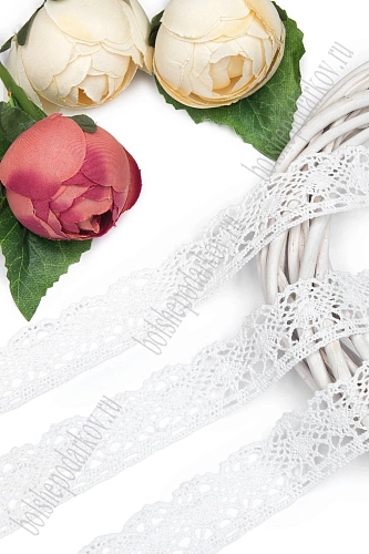 Кружево хлопковое 3 см*10 ярд (SF-882) белый