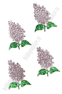 Лазерная вырубка из кожзама &quot;Сирень&quot; 4*5 см (10 шт) №20, несклеенная