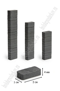 Магнит прямоугольный 2*1 см, 4 мм (50 шт) SF-1051