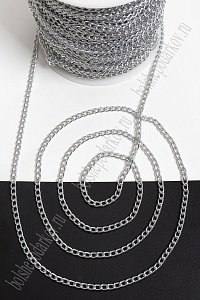 Цепь декоративная 5,3*3,4 мм (50 м) SF-2528, серебро