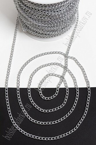 Цепь декоративная 5,3*3,4 мм (50 м) SF-2528, серебро