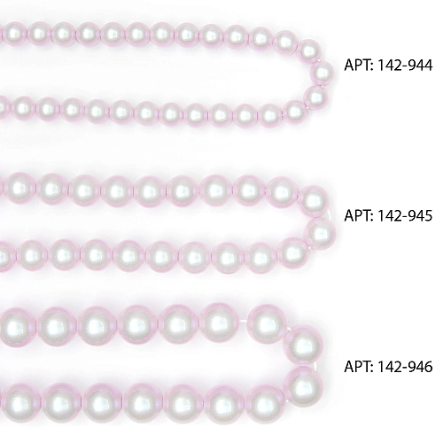Бусины круглые на леске 8 мм (SF-8075) жемчуг светло-розовый