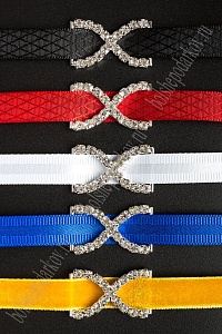 Пряжка декоративная со стразами 26*15 мм (5 шт) SF-2058, синий