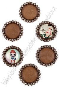 Крышечка-серединка со стразами (10 шт) SF-008, коричневый №032