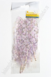 Перья декоративные 16*4,5 см (6 шт) "Цветочек" фиолетовый