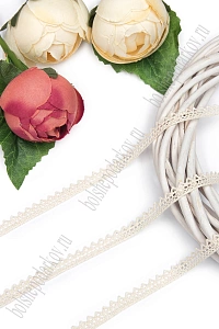 Кружево хлопковое 1 см*10 ярд (SF-2895) бежевый