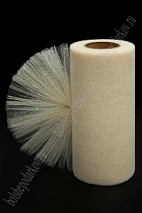 Фатин с блестками 15 см*25 ярд (SF-604) бежевый №7