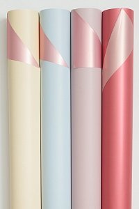 Пленка двухсторонняя для цветов в рулоне 58 см*10 м (SF-7059) пенка/бежевый №019
