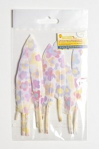 Перья декоративные 15*2,2 см (10 шт) &quot;Ромашки&quot; разноцветные