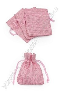 Мешочек джутовый 8*10 см (20 шт) SF-7578, розовый