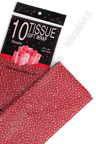 Бумага тишью 50*66 см &amp;quot;Горошек&amp;quot; (10 листов) SF-5830, №1