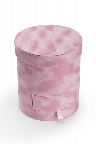Коробка цилиндр, бархатная 17*20 см (SF-7435) розовый